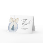 Christmas bow ball bridal shower thank you card