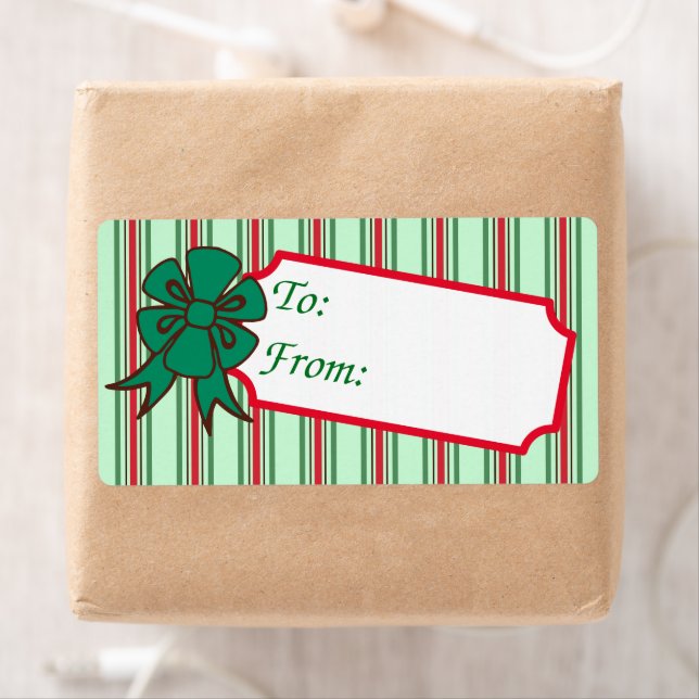 Christmas Bow Gift Tag Labels (Insitu)
