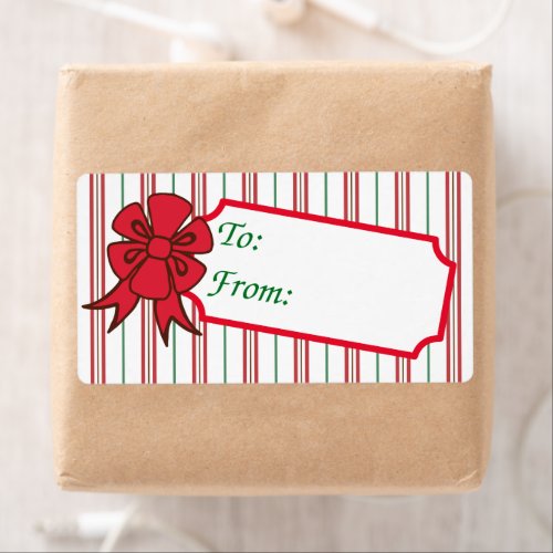 Christmas Bow Gift Tag Labels