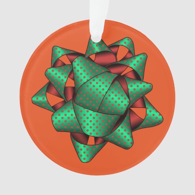 Christmas Bow Ornament, You Customize Ornament (Front)