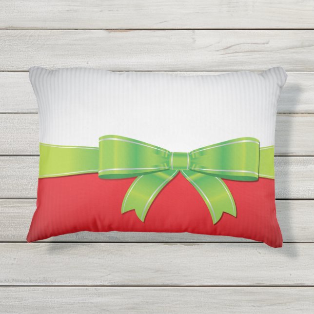 Christmas bow outdoor pillow (Back)