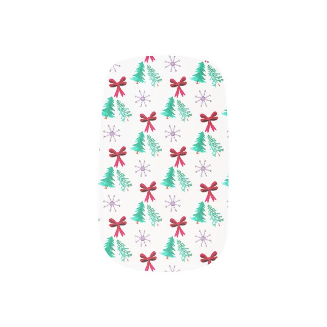 Christmas Bow Pattern Nail Art (Right Thumb)