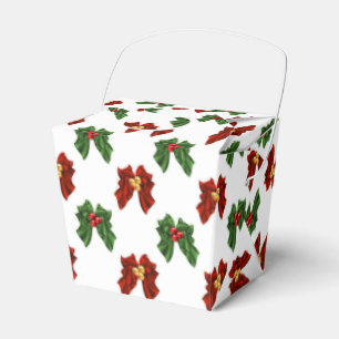 Christmas Bow pattern take out favor box