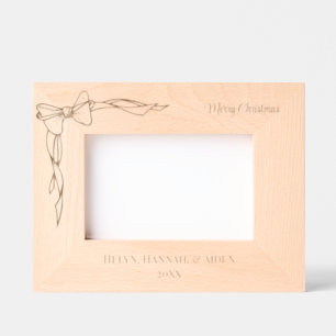 CHRISTMAS BOW PERSONALIZED PICTURE ENGRAVED FRAMES