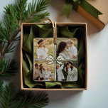Christmas Bow Present Four Photo Collage Keepsake Ceramic Ornament<br><div class="desc">Celebrate the magic of the holiday season with our Christmas Bow four photo collage keepsake ceramic ornament. This beautifully crafted ornament is designed to capture your most cherished memories with elegance and grace. Features a charming polka dot bow with ribbon tails created in four sections. Personalize with four photos providing...</div>