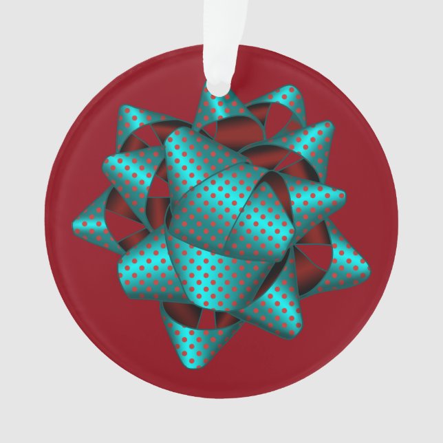 Christmas Bow Pretty Acrylic Ornament (Front)
