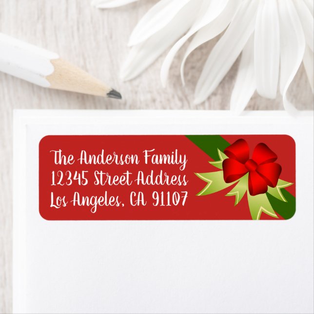 Christmas Bow Return Address Labels (Insitu)