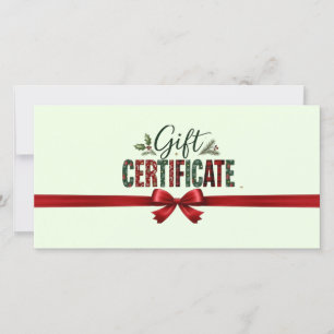 Christmas Bow Script QR Code Business Certificate
