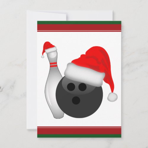 Christmas Bowling Ball and Pin Invitation