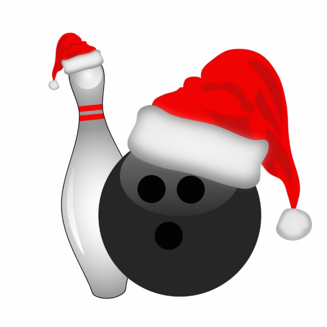 Christmas Bowling Ball and Pin Ornament (Front)