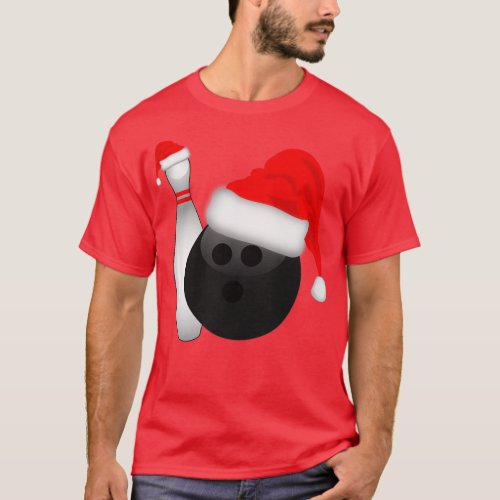 Christmas Bowling Ball and Pin  T_Shirt