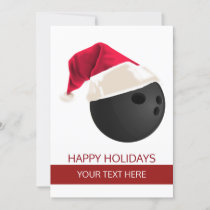 Christmas bowling Ball Santa Hat Greeting Cards