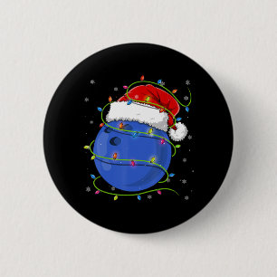 Christmas Bowling Ball Santa Hat Matching Family P Button