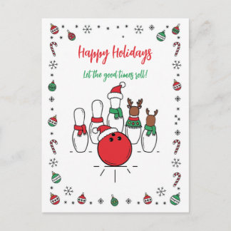Christmas Bowling Holiday Greeting Cards