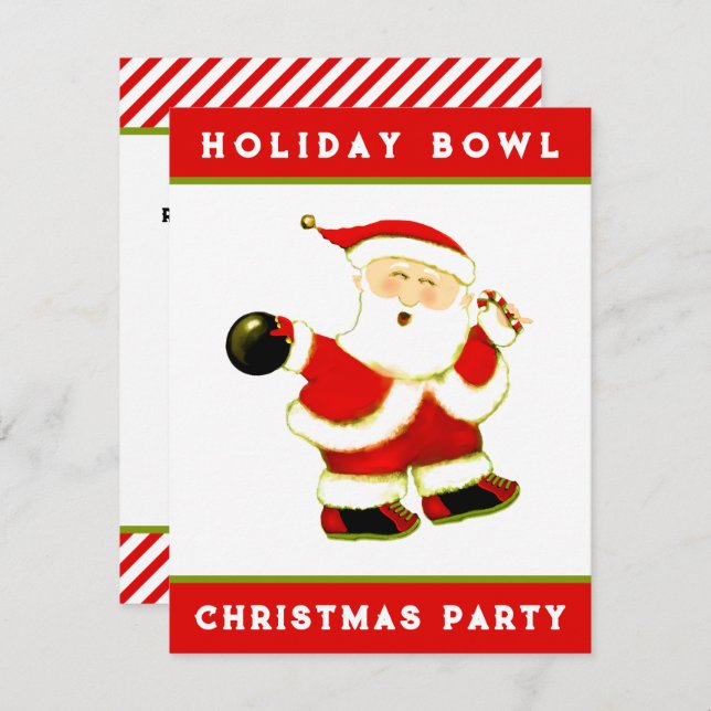 Christmas Bowling Party Invitation (Front/Back)