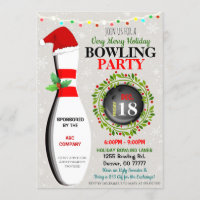 Christmas Bowling Party Invitation