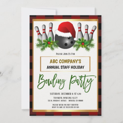 Christmas Bowling Party Invitation