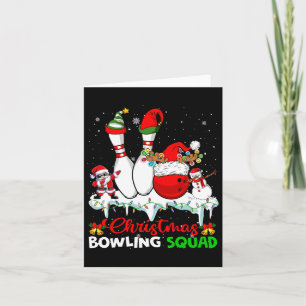 Christmas Bowling Squad Dabbing Santa Elf Bowling  Card