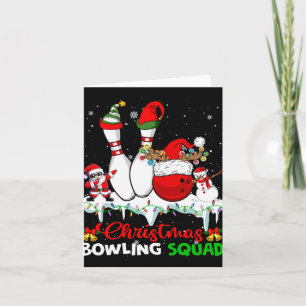 Christmas Bowling Squad Dabbing Santa Elf Bowling Card