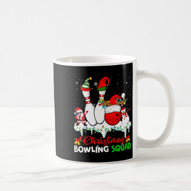 Christmas Bowling Squad Dabbing Santa Elf Bowling  Coffee Mug (Right)
