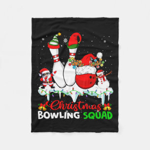 Christmas Bowling Squad Dabbing Santa Elf Bowling  Fleece Blanket