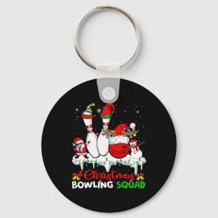 Christmas Bowling Squad Dabbing Santa Elf Bowling Keychain