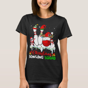 Christmas Bowling Squad Dabbing Santa Elf Bowling  T-Shirt