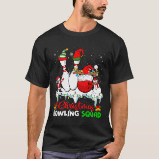 Christmas Bowling Squad Dabbing Santa Elf Bowling T-Shirt