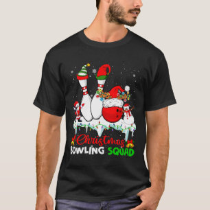 Christmas Bowling Squad Dabbing Santa Elf Bowling T-Shirt