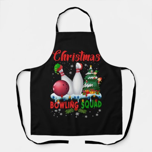 Christmas Bowling Squad Dabbing Santa Funny Christ Apron