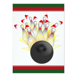 bowling christmas invitations zazzle