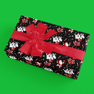 Christmas Bowling with Santa Claus Wrapping Paper