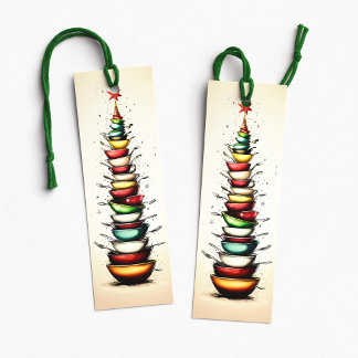 Christmas Bowls Tree Holiday Bookmark