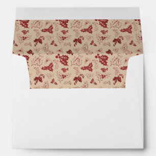 Christmas Bows Candy Canes and Leaves Envelope
