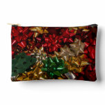 Christmas Bows Colorful Festive Holiday Accessory Pouch