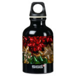 Christmas Bows Colorful Festive Holiday Aluminum Water Bottle