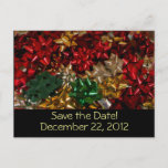 Christmas Bows Colorful Festive Holiday Announcement Postcard