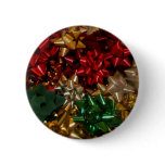 Christmas Bows Colorful Festive Holiday Button