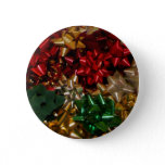 Christmas Bows Colorful Festive Holiday Button