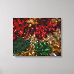 Christmas Bows Colorful Festive Holiday Canvas Print