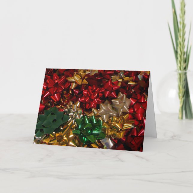 Christmas Bows Colorful Festive Holiday Card (Front)