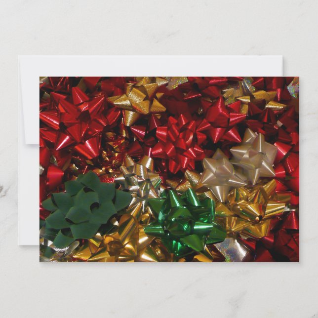 Christmas Bows Colorful Festive Holiday Card (Front)