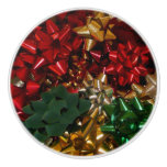 Christmas Bows Colorful Festive Holiday Ceramic Knob