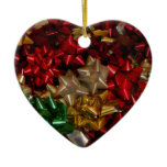Christmas Bows Colorful Festive Holiday Ceramic Ornament