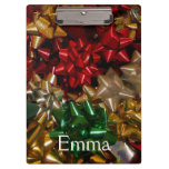 Christmas Bows Colorful Festive Holiday Clipboard