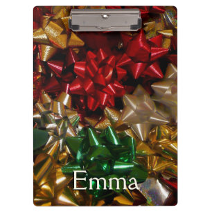 Christmas Bows Colorful Festive Holiday Clipboard