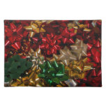 Christmas Bows Colorful Festive Holiday Cloth Placemat