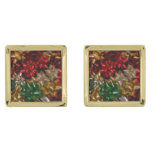 Christmas Bows Colorful Festive Holiday Cufflinks