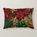 Christmas Bows Colorful Festive Holiday Decorative Pillow
