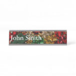 Christmas Bows Colorful Festive Holiday Desk Name Plate